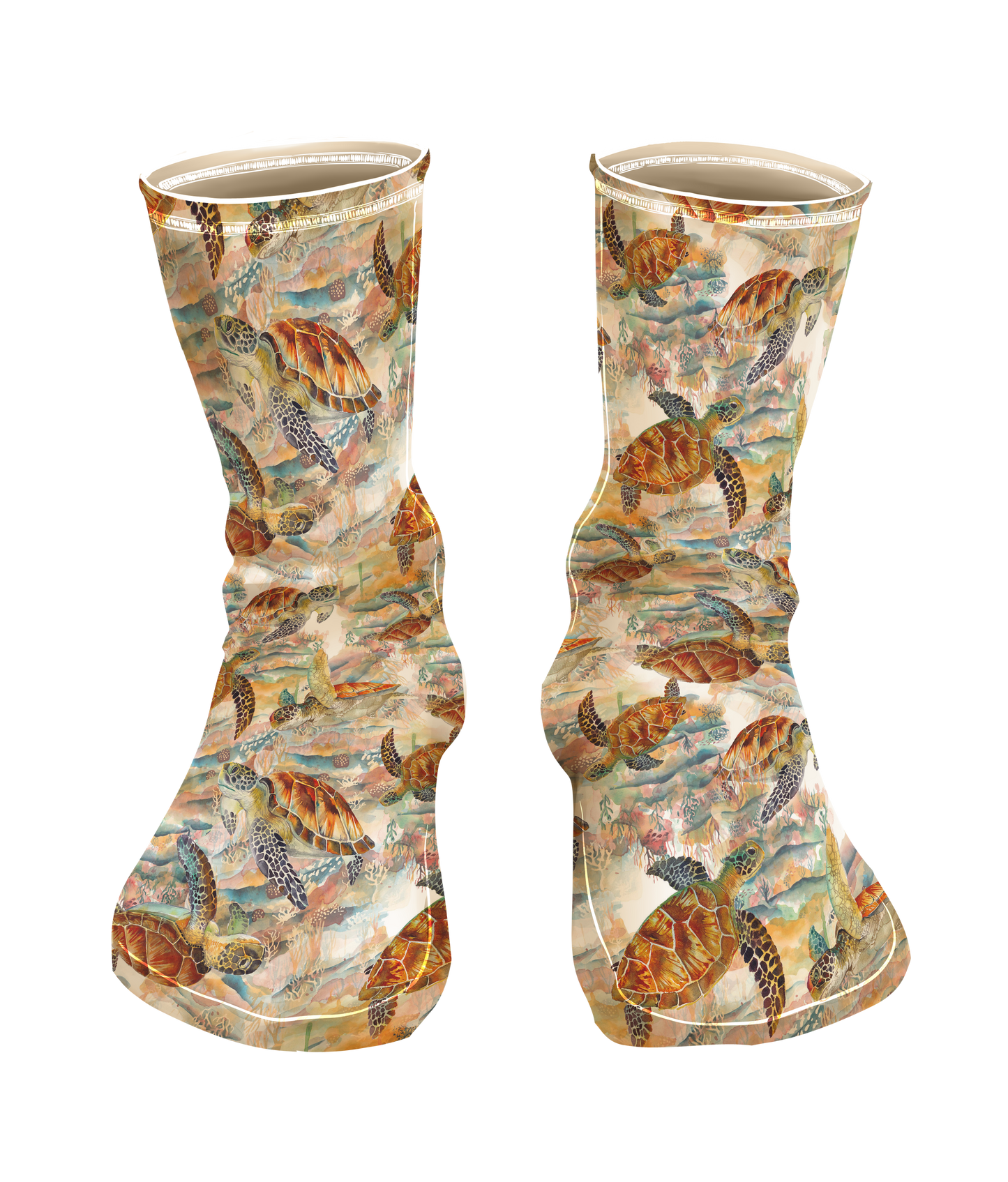 ♻️ RECYCLED 🌊 Scuba Socks SHORT Sea Connection Art