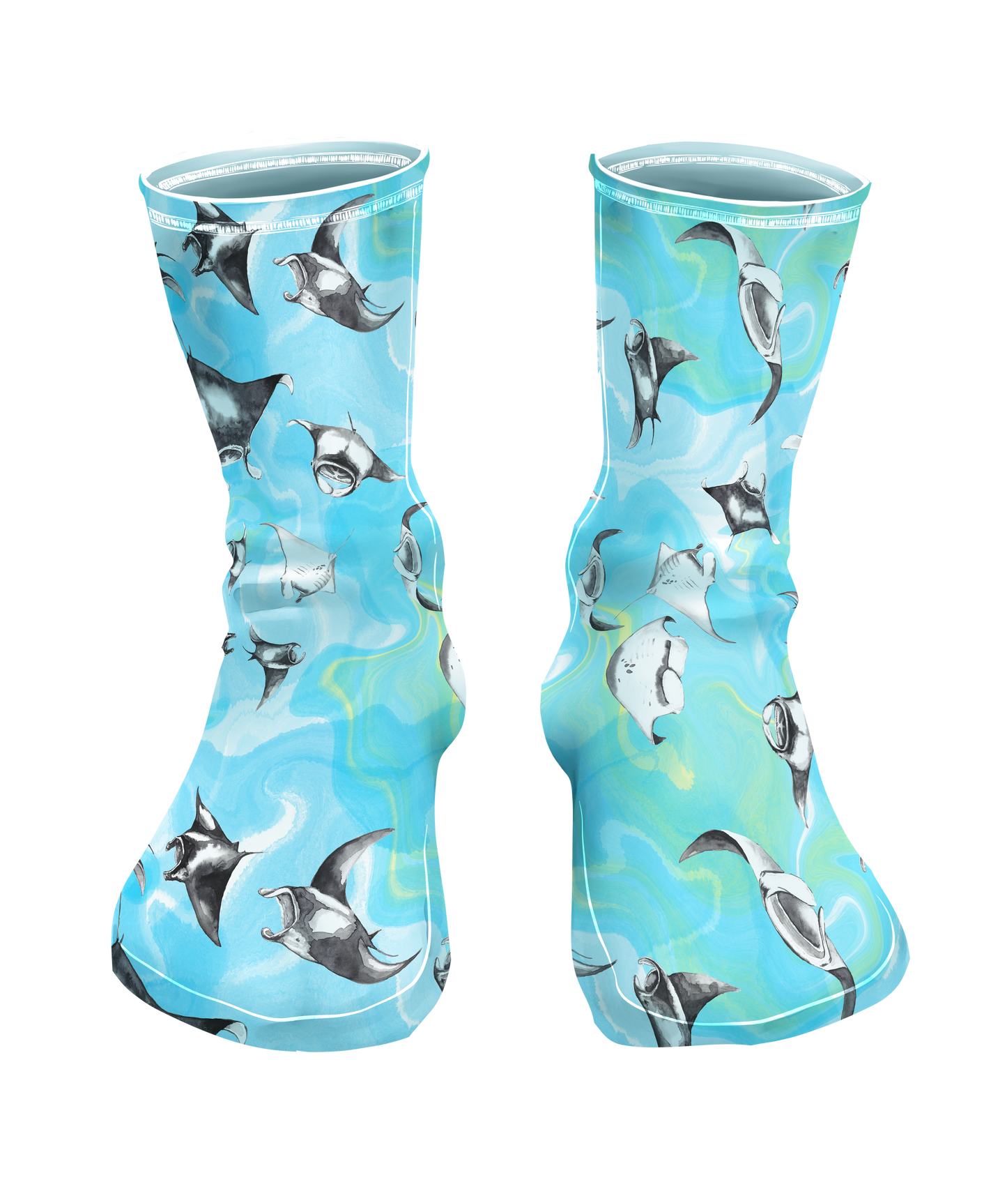 ♻️ RECYCLED 🌊 Scuba Socks SHORT Sea Connection Art