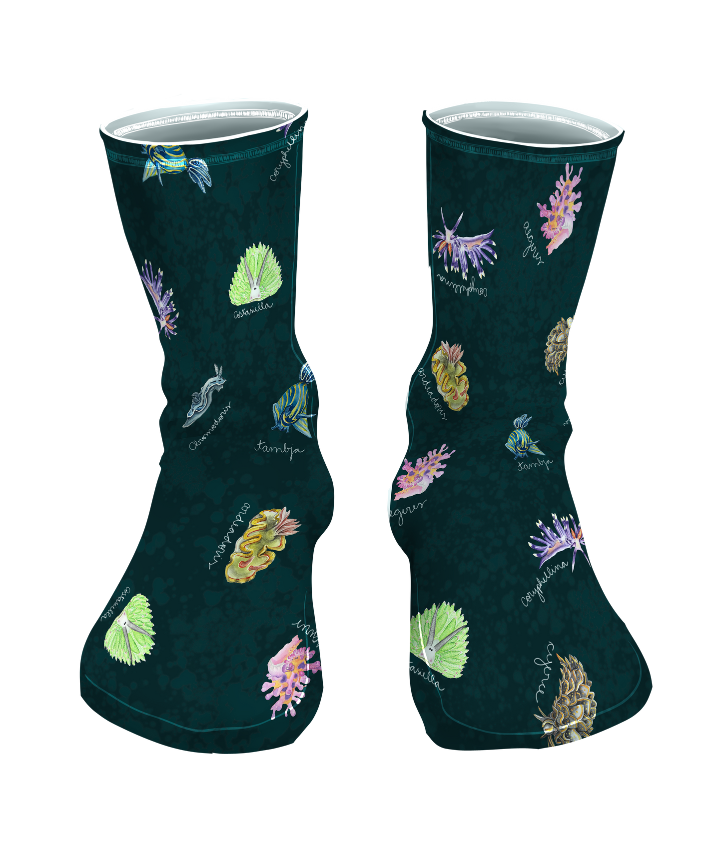 ♻️ RECYCLED 🌊 Scuba Socks SHORT Sea Connection Art