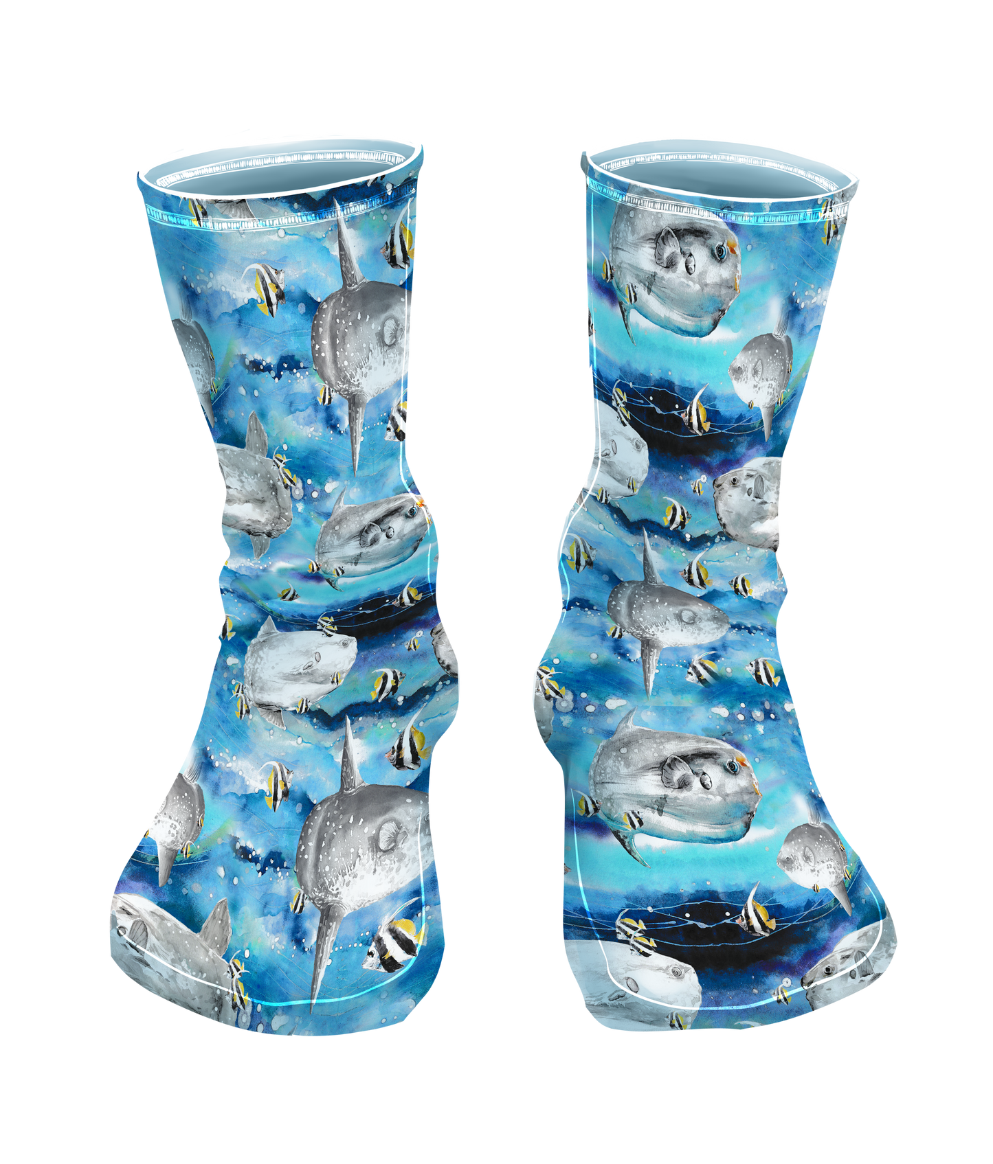 ♻️ RECYCLED 🌊 Scuba Socks SHORT Sea Connection Art